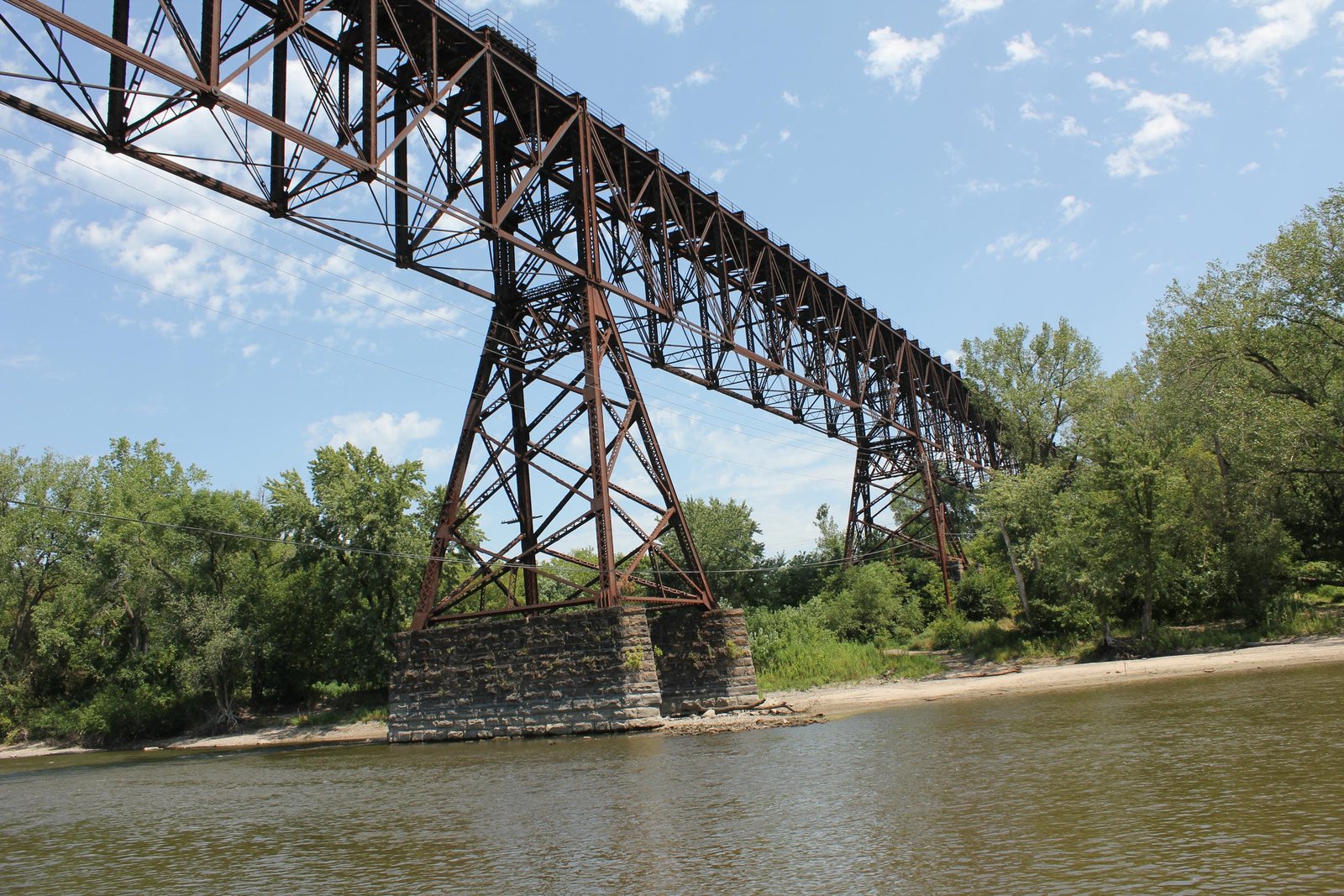 Looking east along trusses